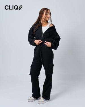 Women Cargo Pants - Black