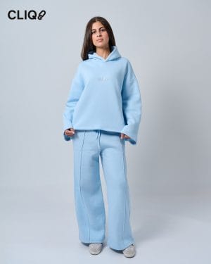 Unisex Loose Fit Sweatset - Baby Blue